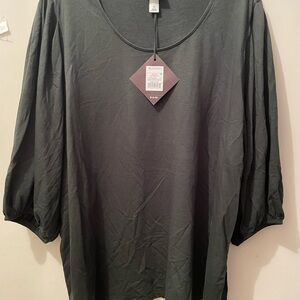Women’s three-quarter length sleeve shirt-dark green